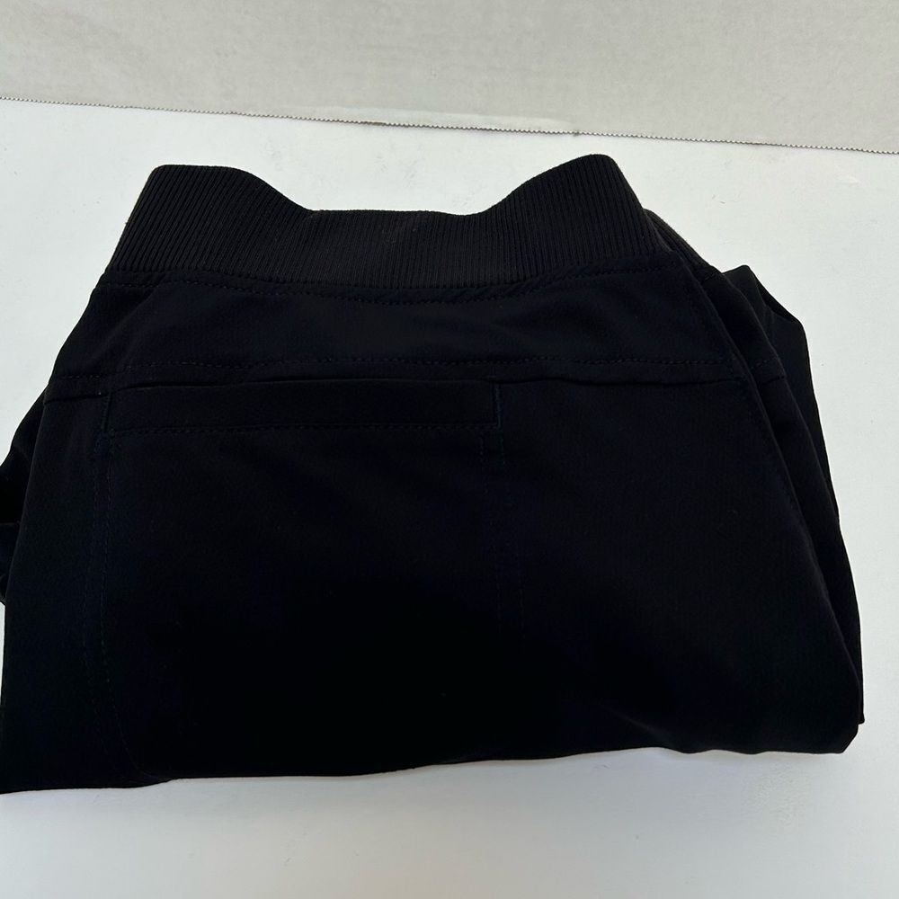 Athleta Black Midtown Trouser Pants Polyester Blend Drawstring‎ Elastic Waist 8